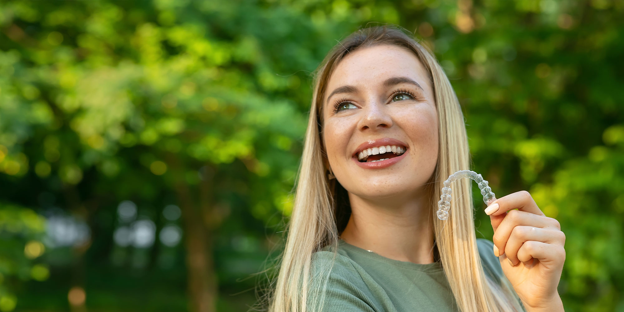 orthodontic patient with clear aligner