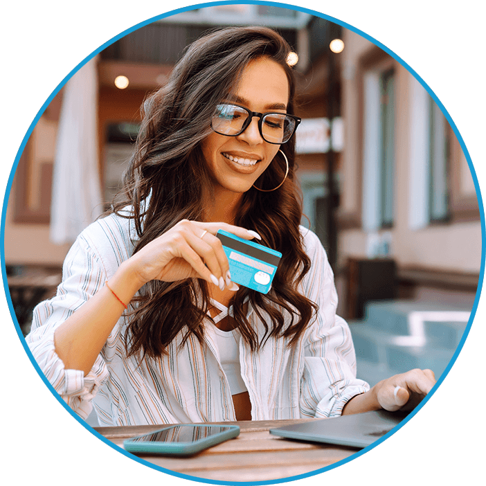 person paying online